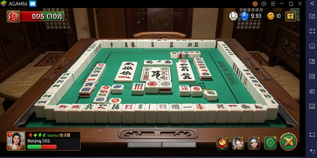 Tangkapan layar gameplay Mahjong di AGAM66 dengan grafis menarik.