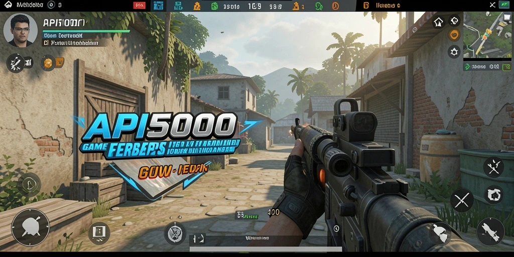 Screenshot menampilkan aksi intens dalam permainan FPS API5000.