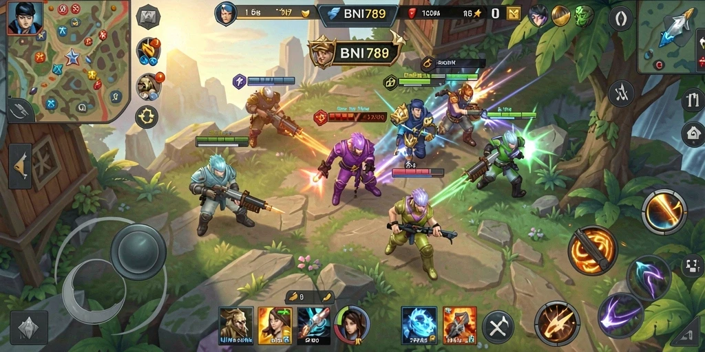 Tampilan gameplay menegangkan dalam BNI789 yang penuh strategi.