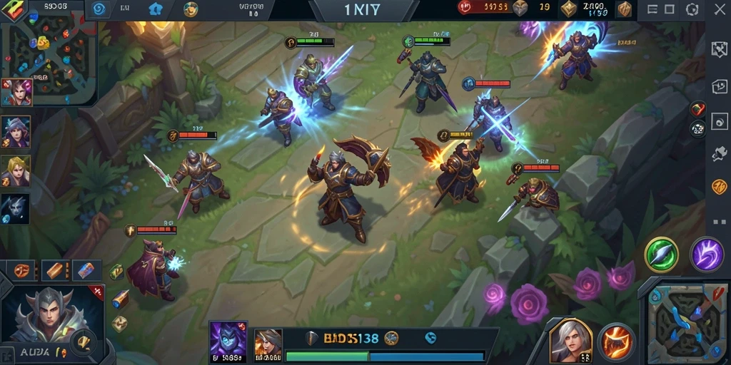 Screenshot menampilkan aksi seru dalam gameplay MOBA.