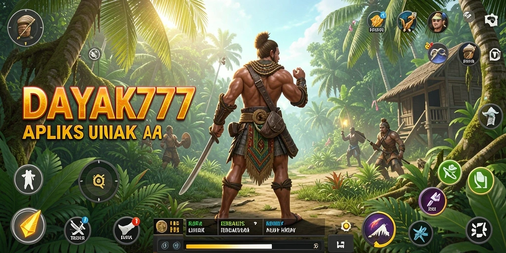 Tampilan utama <strong>DAYAK777</strong> yang menampilkan fitur-fitur utilitas aplikasi.