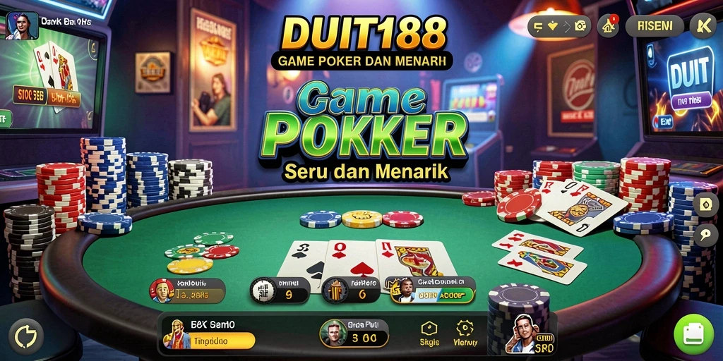 Tampilan gameplay seru dalam game Poker DUIT188.