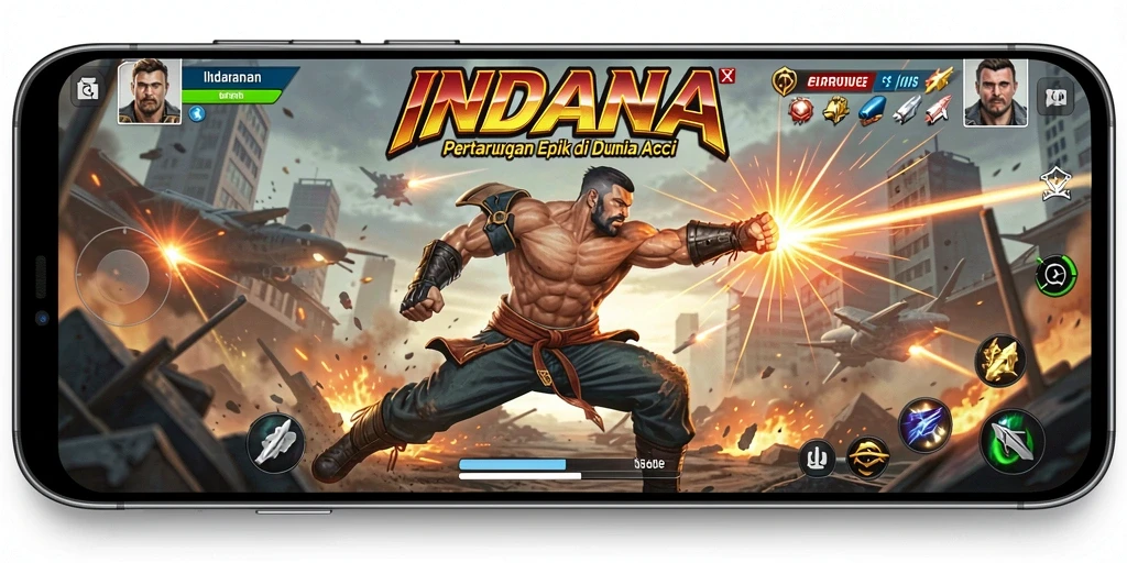 Screenshot gameplay menampilkan aksi seru dalam INDAAA.
