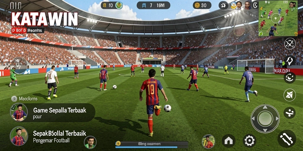 Gameplay KATAWIN yang seru dan mendebarkan dengan atmosfer lapangan yang hidup.