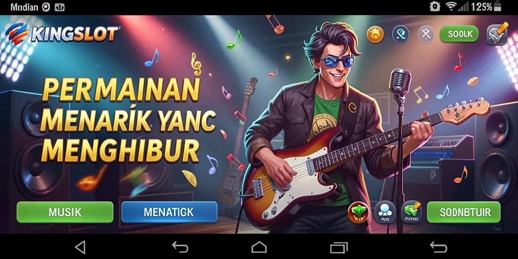 Tampilan gameplay <strong>KINGSLOT</strong> yang menarik dengan musik interaktif.