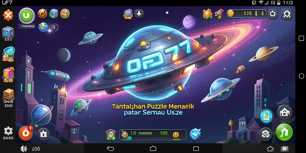 Screenshot gameplay UFO77 menampilkan serunya memecahkan teka-teki.