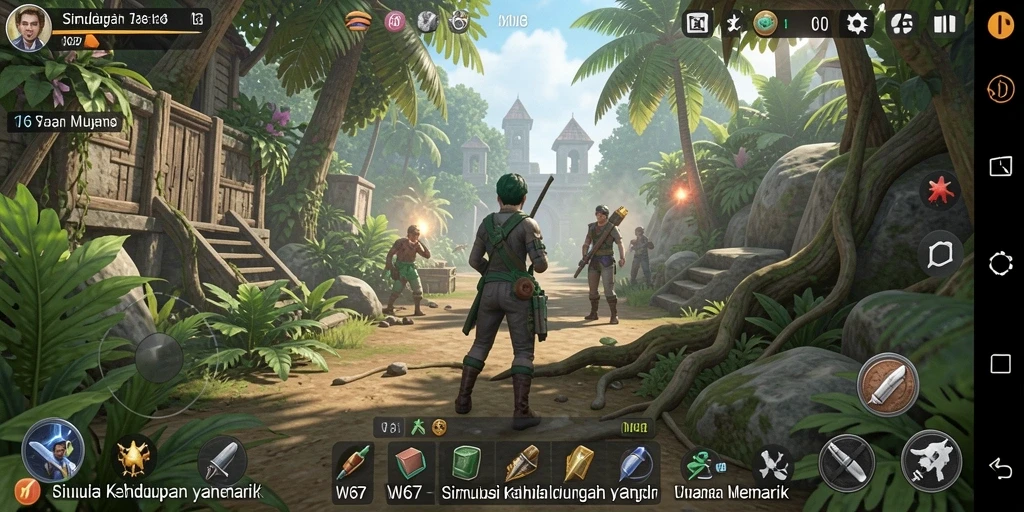 Screenshot W67 menunjukkan gameplay simulasi yang realistis dan interaktif.