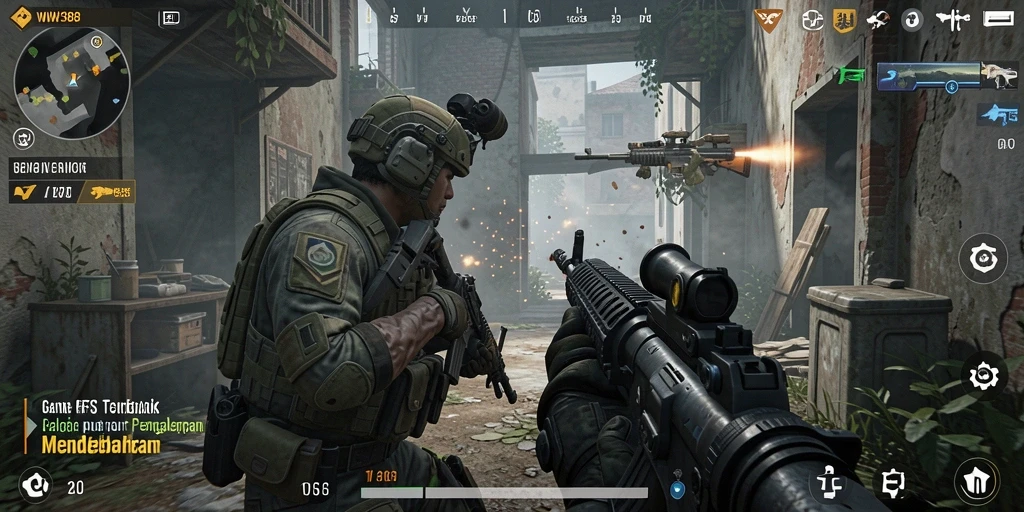 Gameplay WOW388 yang seru dan mendebarkan di medan perang FPS.
